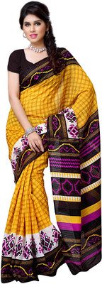 

JTInternational Checkered, Printed Chanderi Handloom Jacquard Saree(Multicolor)