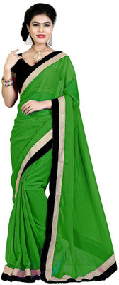 

Indian Wear Online Solid Fashion Chiffon Saree(Green)