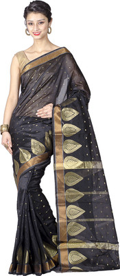 

Chandrakala Woven Banarasi Art Silk Saree(Black)