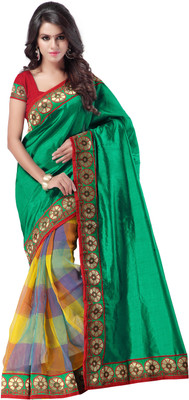 

Weavedeal Embellished, Self Design Banarasi Banarasi Silk Saree(Green)