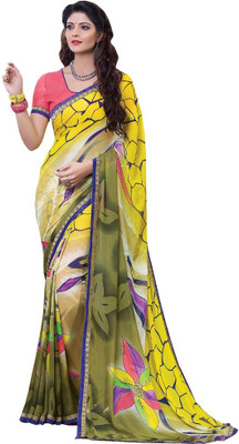 

Lovelylook Printed Fashion Georgette Saree(Multicolor), Yellow & olive
