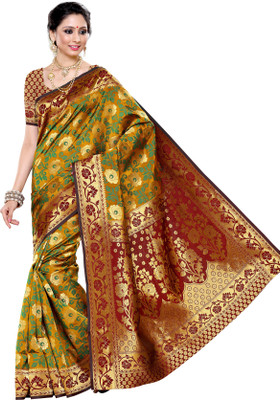 Mimosa Woven Kanjivaram Art Silk Saree(Mustard)
