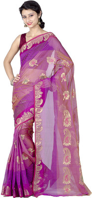 

Chandrakala Woven Banarasi Banarasi Silk Saree(Purple)