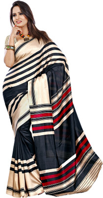 Sunaina Printed Mysore Art Silk Saree(Black)