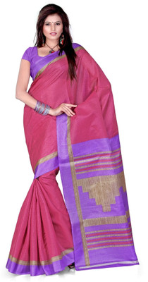 

Cenizas Solid Fashion Art Silk Saree(Pink, Purple)