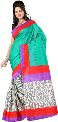 

Softdeal Printed Bhagalpuri Printed Silk Saree(Multicolor)