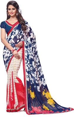 

RIDHAM SAREES Floral Print Daily Wear Georgette Saree(Multicolor)