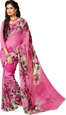 

Khushali Self Design, Printed Fashion Georgette Saree(Pink, Multicolor), Multicolor;pink