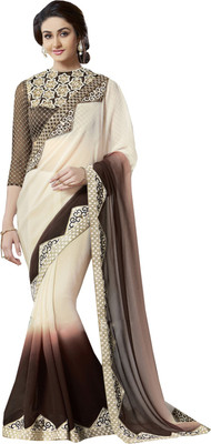 

Lovelylook Embroidered Fashion Georgette Saree(Yellow)