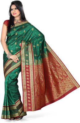 

Ishin Printed Kanjivaram Art Silk Saree(Green
