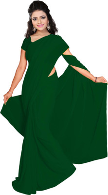 

Vardan Prints Plain Fashion Georgette Saree(Dark Green)