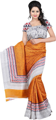 

Indrani Printed Bollywood Georgette Saree(Yellow, Grey), Multicolor