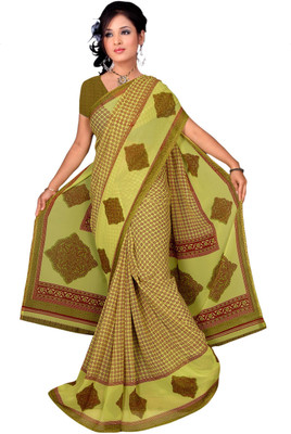 

Vardan Prints Printed Bollywood Georgette Saree(Green)