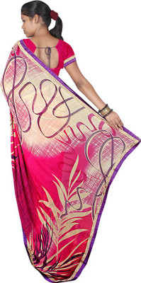 

Indian Wear Online Printed Fashion Chiffon Saree(Pink)