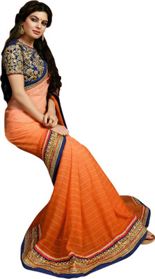 

Brijraj Embroidered Fashion Georgette Saree(Orange)