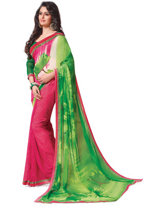 

RIDHAM SAREES Printed Daily Wear Georgette Saree(Multicolor)