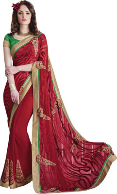 

Vishal Self Design Bollywood Georgette Saree(Red)