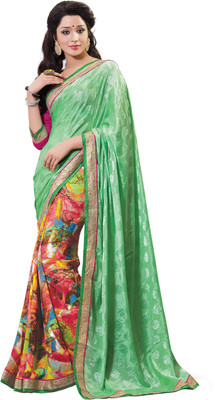 

Jiya Self Design, Printed Fashion Jacquard Saree(Green, Multicolor), Multicolor;pista green