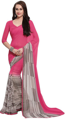 

Indian Wear Online Printed Fashion Pure Chiffon Saree(Pink)