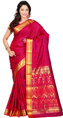

Varkala Silk Sarees Woven Kanjivaram Silk Saree(Red)