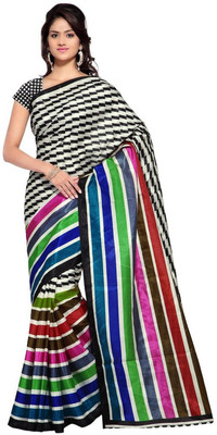 

Shree Rajlaxmi Sarees Geometric Print Bollywood Silk Linen Blend Saree(Black, Multicolor), Multi