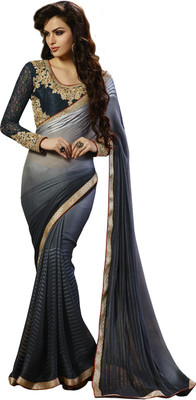 

Saara Self Design Fashion Georgette Saree(Grey)