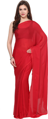 

Aksara Self Design Daily Wear Crepe Saree(Red)