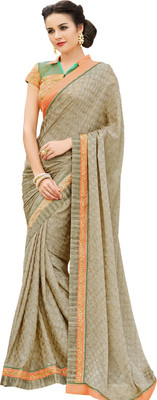 

Manthan Embroidered Daily Wear Satin, Chiffon Saree(Green)