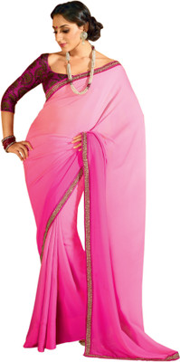 

Vishal Solid Fashion Georgette Saree(Pink)