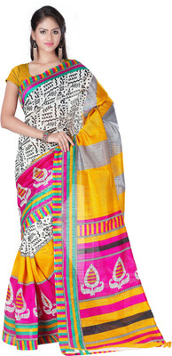 

Ajamukhi Printed Bhagalpuri Art Silk Saree(Multicolor)