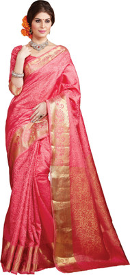 

Taanshi Printed Kanjivaram Tussar Silk Saree(Pink)