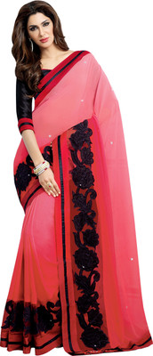 

Parisha Embroidered Fashion Georgette Saree(Red, Pink), Pink;red