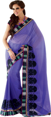 

Vishal Printed Fashion Chiffon Saree(Purple)