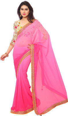 

Suvastram Embellished Fashion Georgette Saree(Pink)