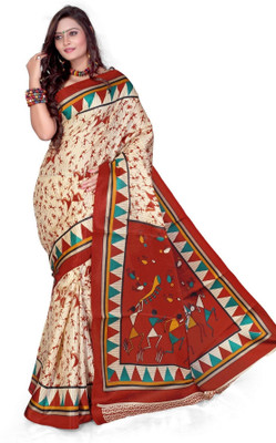 

Cenizas Printed Fashion Cotton Saree(Multicolor), Orange