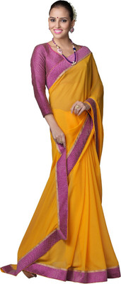 

Lovelylook Embroidered Fashion Georgette Saree(Yellow)