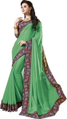 Nandika Fashion Printed Fashion Georgette Saree(Green)