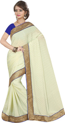 

Khushali Self Design, Embellished Fashion Jacquard Saree(Beige)