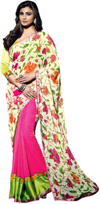 

Vishal Floral Print Fashion Georgette Saree(Multicolor), Cream