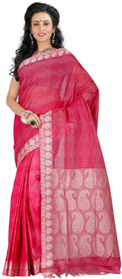 

Roopkala Silks Self Design Coimbatore Handloom Cotton Saree(Pink)