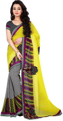

Desi Butik Embroidered Fashion Chiffon, Georgette Saree(Yellow, Multicolor), Multicolor;yellow