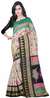 

Shoppyzip Printed Bhagalpuri Art Silk Saree(Multicolor), Garden of eden