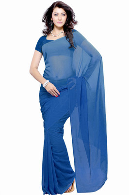 

Khoobee Self Design Fashion Georgette Saree(Blue)