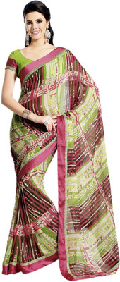 

Vishal Solid Fashion Georgette Saree(Green)