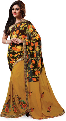 

Ridham Sarees Floral Print Fashion Georgette Saree(Multicolor)