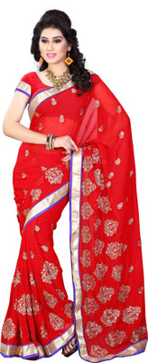 

JTInternational Embroidered Fashion Handloom Georgette Saree(Multicolor)
