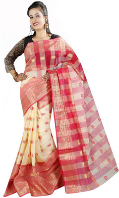 

Hawai Floral Print Fashion Handloom Cotton Saree(Multicolor)