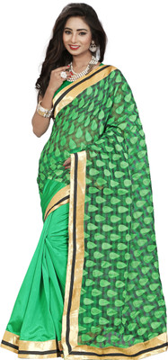 

Weavedeal Embellished Banarasi Art Silk Saree(Green)