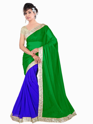 

Dancing Girl Solid Bollywood Georgette Saree(Green)