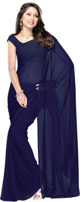 

Lovelylook Solid Fashion Georgette Saree(Blue), Navy blue